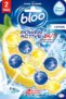 Bloo Power Active Toilet Rim Block Lemon, with Anti-Limescale, Cleaning Foam, Dirt Protection and Extra Freshness – Pack of 2 Rimblocks