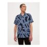 Blue Abstract Print Short Sleeve Shirt