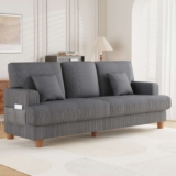 Blue Elephant 3 Seater Corduroy Grey Sofa