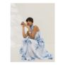 Blue Floral High Neck Midi Dress (Size 20)