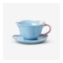 Blue Flower Mug with Saucer – 170 Ml