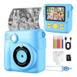 Blue Instant Print Kids Camera, 1080P with 32GB SD Card
