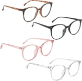 Blue Light Blocking Glasses,4 Pcs Reading Glasses for Women,Blue Light Glasses for Women Men Lightweight Eyeglasses Computer Screen Filter Anti Headache Eyestrain Glare Non-Prescription