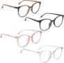 Blue Light Blocking Glasses,4 Pcs Reading Glasses for Women,Blue Light Glasses for Women Men Lightweight Eyeglasses Computer Screen Filter Anti Headache Eyestrain Glare Non-Prescription