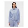 Blue Linen-Cotton Oversized Shirt