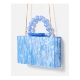 Blue Marbled Box Clutch Bag