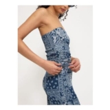 Blue Paisley Print Bandeau Top
