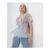 Blue Short Sleeve Tulle Top