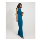 Blue Sleeveless Draped Jumpsuit