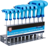 Blue Spot Tools 12186 10 Piece Metric T Handle Ball End Hex Key Set (2-10mm)