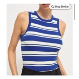 Blue Striped Racer Vest
