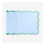 Blue Table Runner with Scalloped Edge