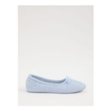 Blue Textured Ballet Full Back Slippers