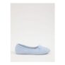 Blue Textured Ballet Full Back Slippers
