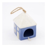 Blue Textured Roof Hanging Birdhouse