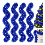 Blue Tinsel Garland for Christmas Tree Decorations