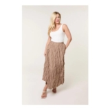 Blue Vanilla Light Brown Crinkled Texture Skirt