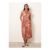 Blue Vanilla Orange Watercolour Floral Printed Button Front Shirt Dress