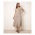Blue Vanilla Stone Linen Polka Dot Puff Sleeve Midi Dress