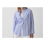 Blue White Stripe Poplin Big Shirt