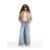 Blue Wide Leg Pyjama Style Drawstring Jeans