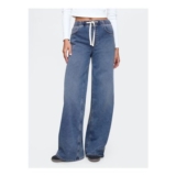 Blue mid Rise Knit Easy Pull on Baggy Jeans