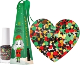 Bluesky Christmas Kids Nail Varnish Bauble Mischievous Elf, Green Multicolour Glitter. Easy Peel-off, Non-Toxic, Water- based, Odour-free Nail Polish for Kids, 5ml