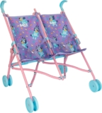 Bluey Buddy Buggy Stroller Childrens Double Buddy Buggy Pram In Bluey Print Double Toy Pram for Kids with Umbrella Fold, Lightweight & Portable Pushchair for Baby Dolls Ages 2
