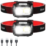 Blukar Head Torch Rechargeable, 2 Pack 2000L Super Bright Headlamp Headlight with 8 Light Modes, Waterproof Amazon Sold by Flying-Store