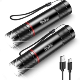 Blukar LED Torch Rechargeable, 2 Pack 2000L Super Bright Flashlight Adjustable Focus, Long Battery Life – Sold by Flying-Store / FBA
