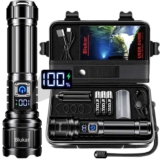 Blukar Torch Rechargeable, Ultra High Lumens Super Bright Flashlight, Adjustable Focus, 5 Modes, 5000 mAh. Sold by Flying-Store/ FBA