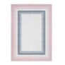Blush Pink Grey Bordered Living Area Rug