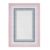 Blush Pink Grey Bordered Living Area Rug