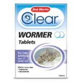 Bob Martin Clear Wormer Treatment for Cats (2 Tablets) – Suitable for Kittens, Clinically Proven Treatment