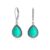 Boho Western Stabilized Turquoise Teardrop Dangle Earrings Oxidized Sterling Silver