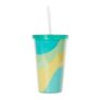 Bold Wave Teal Tumbler with Straw – Teal