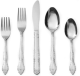 Bon Flora 20-Piece Stainless Steel Flatware Silverware Cutlery Set, Include Knife/Fork/Spoon, Dishwasher Safe, Service for 4