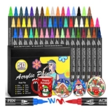 Bonala 50-Color Dual-Tip Acrylic Paint Marker Set