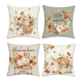 Bonhause Autumn Pumpkin Cushion Covers 45×45 Cm Set of 4