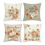 Bonhause Autumn Pumpkin Cushion Covers 45×45 Cm Set of 4