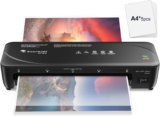 Bonsaii A4 Laminator Machine with Never Jam Technology Dual Heat Settings, High-Speed Laminating, Max 230 mm Width, Compact for Home, Office and School, Black, L418-C