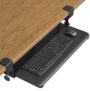 Bontec Under Desk Keyboard Tray with Sliding Drawer & C-Clamps – 650x300mm