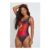 Boohoo Abstract Floral Print Scoop Neck Swimsuit