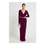 Boohoo Double Layer Slinky Ruhed Front Maxi Skirt