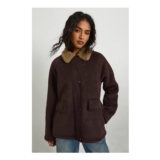 Boohoo Faux Suede Aviator Jacket with Mittens