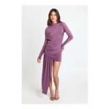 Boohoo High Neck Drape Mini Dress