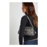 Boohoo Leopard Print Structured Fold over Shoulder Bag