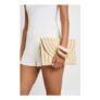 Boohoo Raffia Fold over Clutch Bag with Crossbody Strap