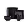 Bosa Square 16 Piece Stoneware Dinner Set – Black
