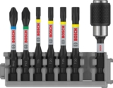 Bosch 7X PRO Impact Screwdriver Bit Set w/QC Bitholder Length 60, 50, 50, 50 mm, Professional Accessory Screwdriver, Drill Drivers